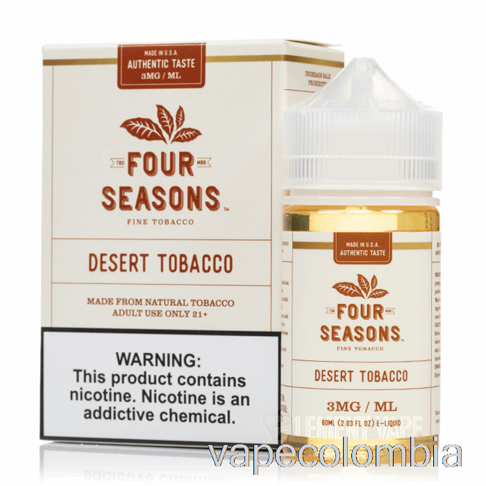 Vape Desechable Tabaco Del Desierto - Cuatro Estaciones - 60ml 3mg